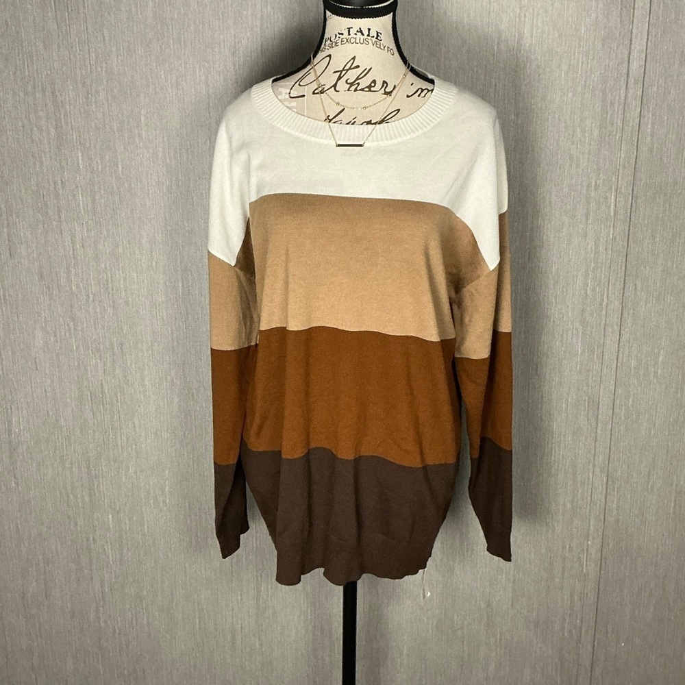 Bloomchic Brown and Tan Sweater Size 14-16